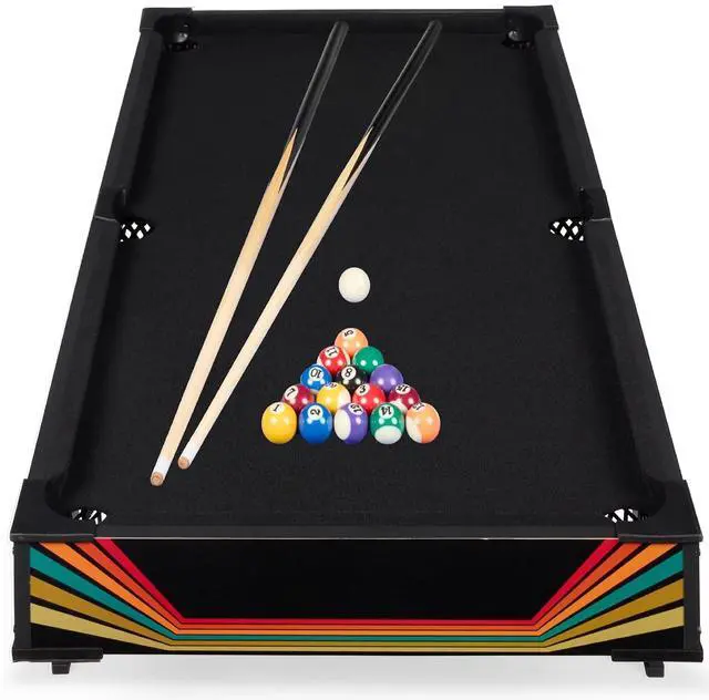 Main image of Tabletop Billiard Table, Pool Game Table for Living Room, Game Room w/ 2 Cue Sticks, Ball Set, Storage Bag