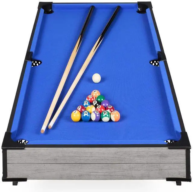 Main image of Tabletop Billiard Table, Pool Game Table for Living Room, Game Room w/ 2 Cue Sticks, Ball Set, Storage Bag