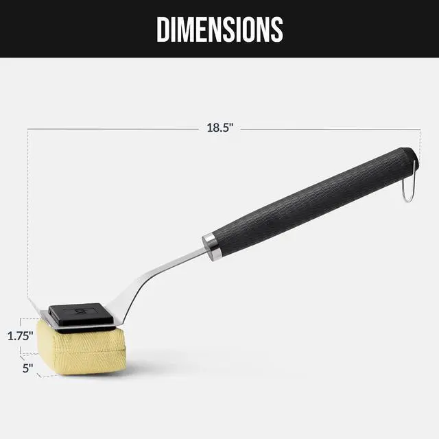 Alt view image 2 of 7 - Grill Brush and Scraper, Bristle-Free Steam Cleaning, Safe BBQ Grill Cleaner for Grills & Griddles, Stainless Steel Scraper, Added Bonus Extra Replacement Sponge