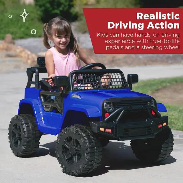 Alt view image 2 of 7 - Best Choice Products 12V Kids Electric Vehicle Toy Ride On Car with Parent Remote Control for Toddlers, Seat Harness, 61 lbs Weight Capacity, Locking Doors, Spring Suspension, Bluetooth - Blue