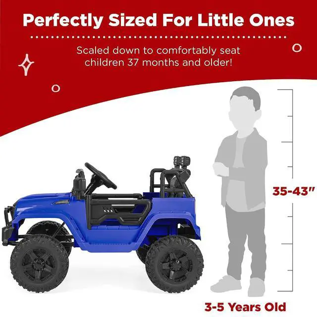 Alt view image 4 of 7 - Best Choice Products 12V Kids Electric Vehicle Toy Ride On Car with Parent Remote Control for Toddlers, Seat Harness, 61 lbs Weight Capacity, Locking Doors, Spring Suspension, Bluetooth - Blue