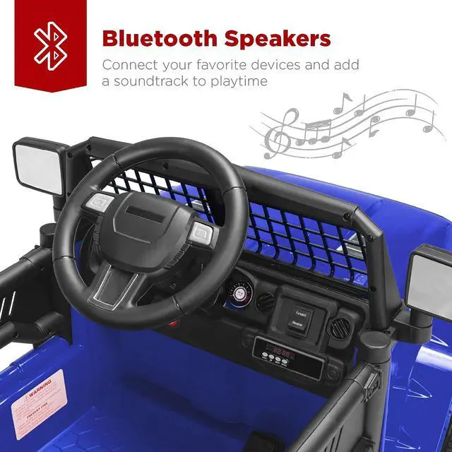 Alt view image 6 of 7 - Best Choice Products 12V Kids Electric Vehicle Toy Ride On Car with Parent Remote Control for Toddlers, Seat Harness, 61 lbs Weight Capacity, Locking Doors, Spring Suspension, Bluetooth - Blue