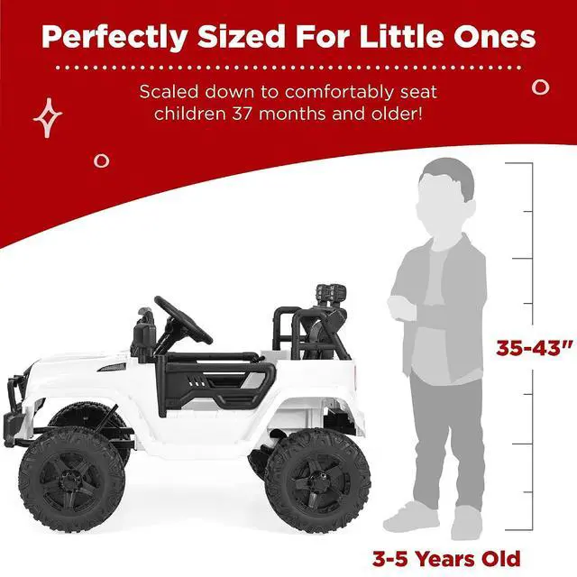 Alt view image 4 of 7 - Best Choice Products 12V Kids Electric Vehicle Toy Ride On Car with Parent Remote Control for Toddlers, Seat Harness, 61 lbs Weight Capacity, Locking Doors, Spring Suspension, Bluetooth - White
