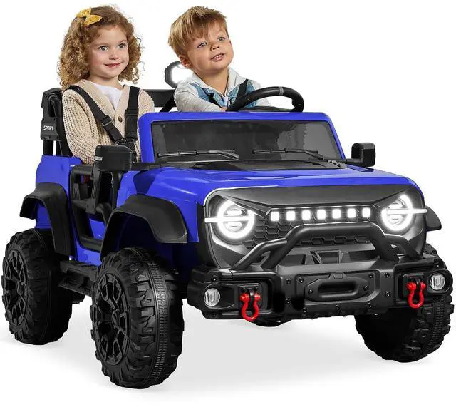 Main image of Best Choice Products Kids 24V 2-Seater Electric Ride On Car Truck w/ 132lb Weight Capacity, Parent Control, Bluetooth, LED Lights - Blue