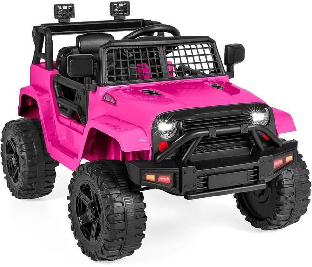 Main image of Best Choice Products 12V Kids Electric Vehicle Toy Ride On Car with Parent Remote Control for Toddlers, Seat Harness, 61 lbs Weight Capacity, Locking Doors, Spring Suspension, Bluetooth - Hot Pink