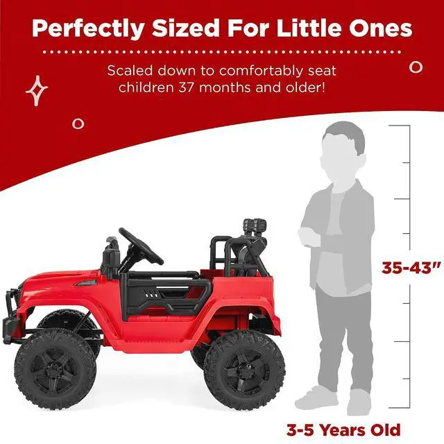 Alt view image 4 of 7 - Best Choice Products 12V Kids Electric Vehicle Toy Ride On Car with Parent Remote Control for Toddlers, Seat Harness, 61 lbs Weight Capacity, Locking Doors, Spring Suspension, Bluetooth - Red