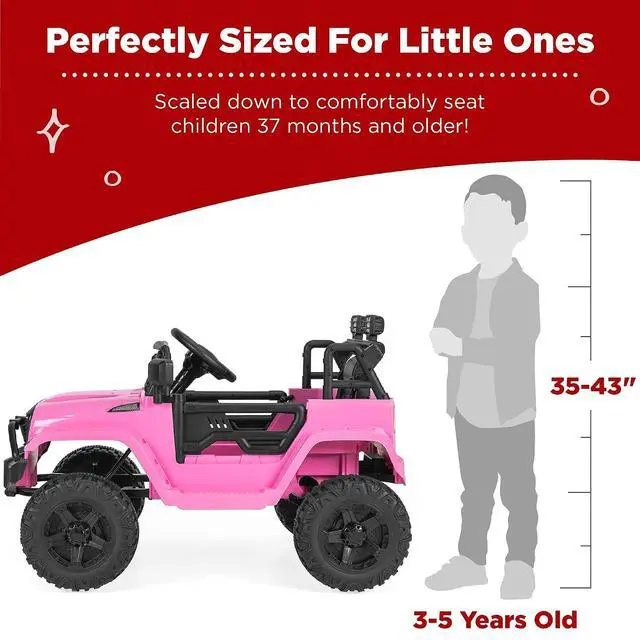 Alt view image 4 of 7 - Best Choice Products 12V Kids Electric Vehicle Toy Ride On Car with Parent Remote Control for Toddlers, Seat Harness, 61 lbs Weight Capacity, Locking Doors, Spring Suspension, Bluetooth - Pink
