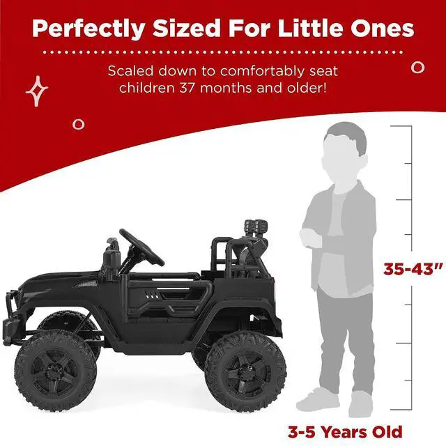Alt view image 4 of 7 - Best Choice Products 12V Kids Electric Vehicle Toy Ride On Car with Parent Remote Control for Toddlers, Seat Harness, 61 lbs Weight Capacity, Locking Doors, Spring Suspension, Bluetooth - Black