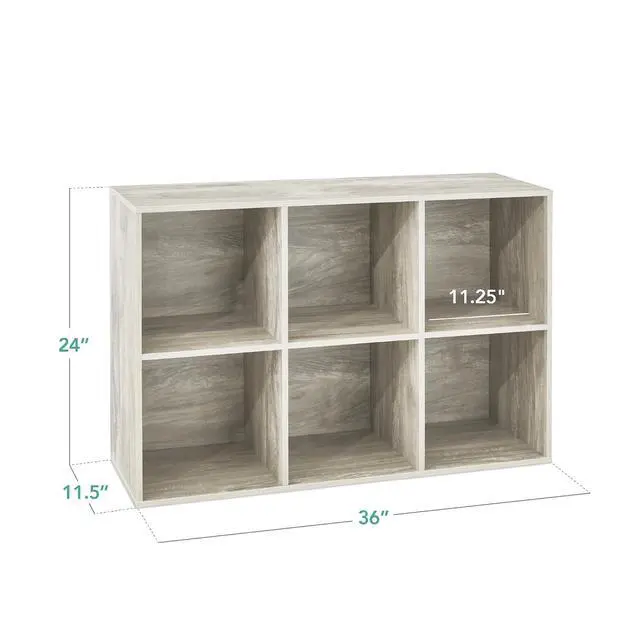 Alt view image 2 of 7 - Best Choice Products 6-Cube Storage Organizer, 11in Shelf Opening, Bookcase, Display Shelf, Customizable w/ 3 Removable Back Panels Whitewash