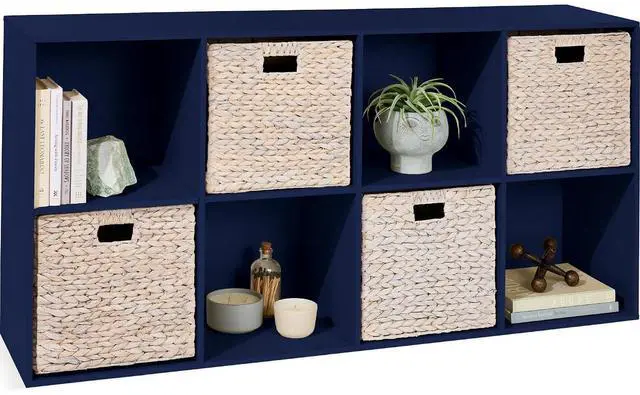 Main image of Best Choice Products Kids Bookcase 8-Cube Storage Organizer, 13.5in Shelf Opening, Bookshelf, Toy Storage, Customizable w/ 3 Removable Back Panels Navy
