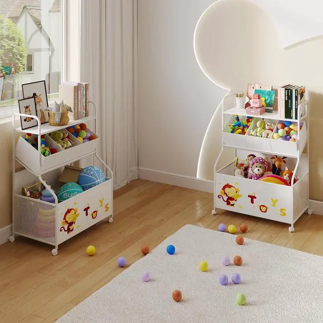 Alt view image 4 of 7 - Toy Storage Organizer, Large Toy Box with Wheels for Boys and Girls