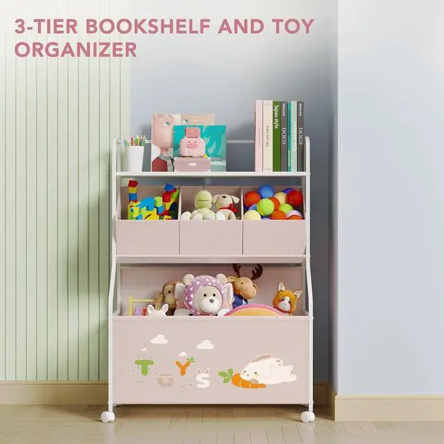 Alt view image 2 of 7 - Toy Storage Organizer, Large Toy Box with Wheels for Boys and Girls
