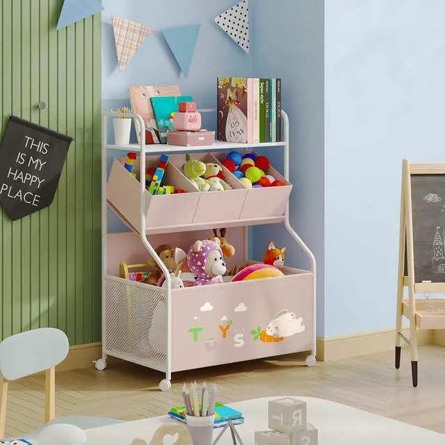 Alt view image 3 of 7 - Toy Storage Organizer, Large Toy Box with Wheels for Boys and Girls