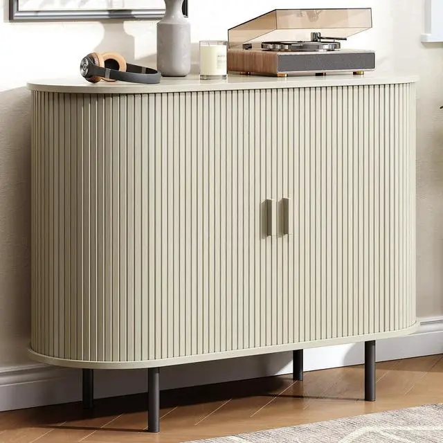 Main image of Buffet Cabinet Storage Fluted Buffet Sideboard(40"/Natural White)