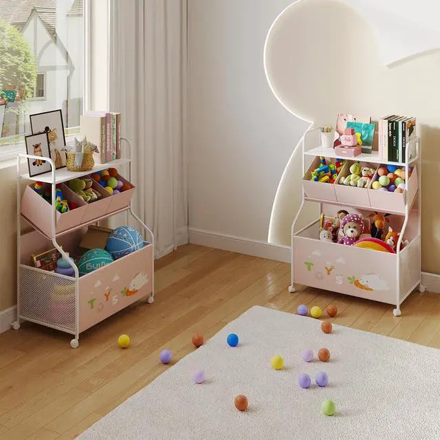 Alt view image 4 of 7 - Toy Storage Organizer, Large Toy Box with Wheels for Boys and Girls