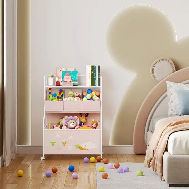 Alt view image 5 of 7 - Toy Storage Organizer, Large Toy Box with Wheels for Boys and Girls