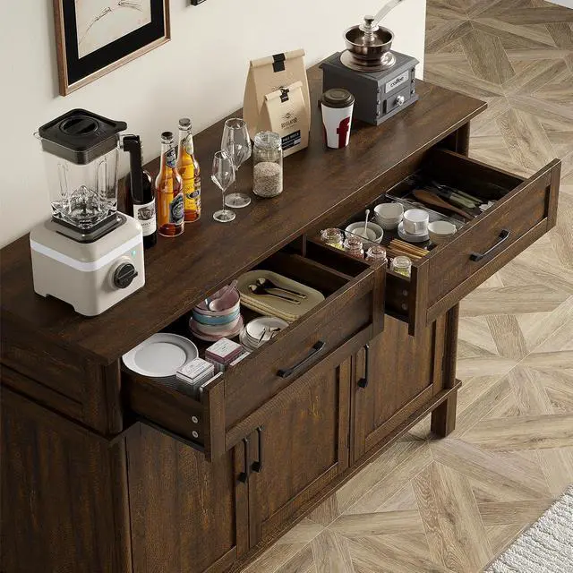 Alt view image 4 of 7 - 48 Inch Sideboard Buffet Cabinet with Storage, Brown