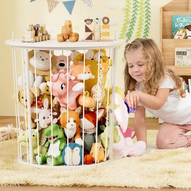 Alt view image 3 of 7 - Large Stuffed Animal Storage End Table, Toy Storage for Kids Room