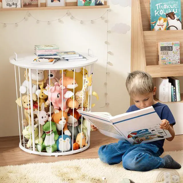 Alt view image 4 of 7 - Large Stuffed Animal Storage End Table, Toy Storage for Kids Room