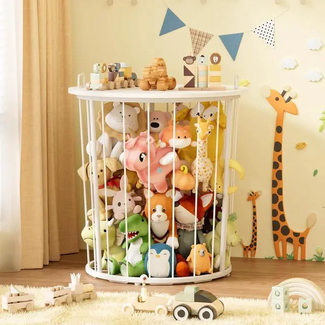 Alt view image 2 of 7 - Large Stuffed Animal Storage End Table, Toy Storage for Kids Room