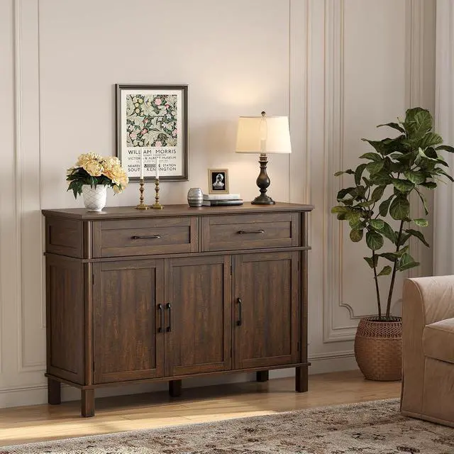Alt view image 7 of 7 - 48 Inch Sideboard Buffet Cabinet with Storage, Brown