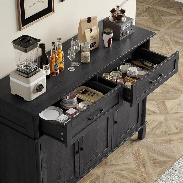 Alt view image 4 of 7 - 48 Inch Sideboard Buffet Cabinet with Storage,Black