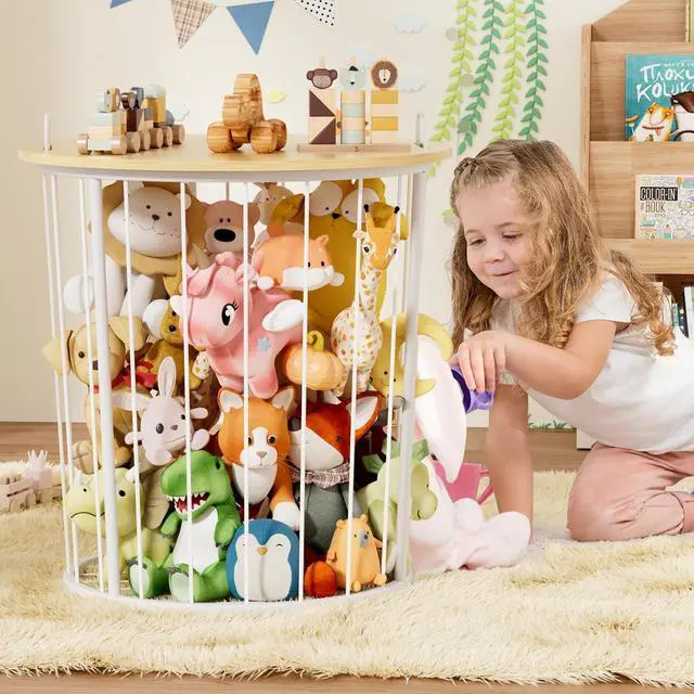 Alt view image 3 of 7 - Large Stuffed Animal Storage End Table, Toy Storage for Kids Room