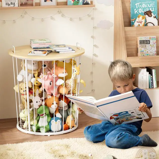 Alt view image 4 of 7 - Large Stuffed Animal Storage End Table, Toy Storage for Kids Room