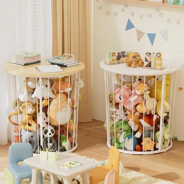 Alt view image 5 of 7 - Large Stuffed Animal Storage End Table, Toy Storage for Kids Room