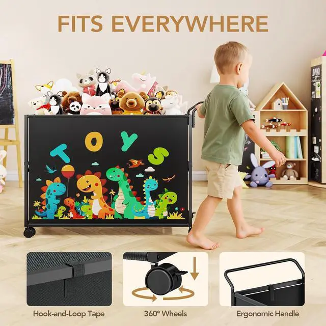 Alt view image 3 of 7 - Toy Box for Kids, 200L Extra Large Toy Chest Storage, Black