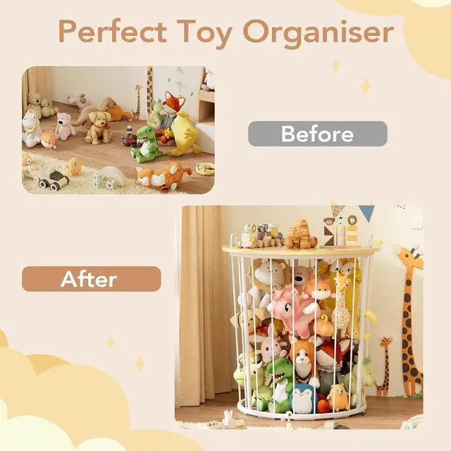 Alt view image 6 of 7 - Large Stuffed Animal Storage End Table, Toy Storage for Kids Room
