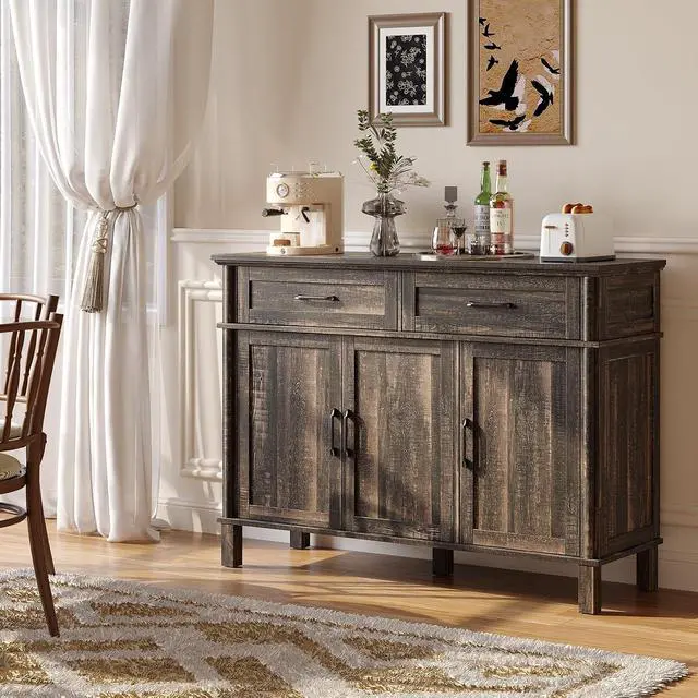 Alt view image 5 of 7 - 48 Inch Sideboard Buffet Cabinet with Storage, Rustic Brown