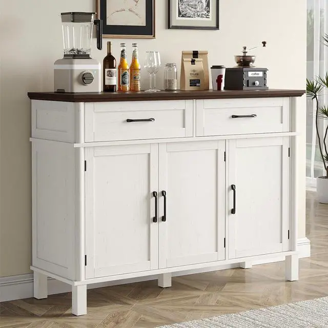 Main image of 48 Inch Sideboard Buffet Cabinet with Storage, Off White