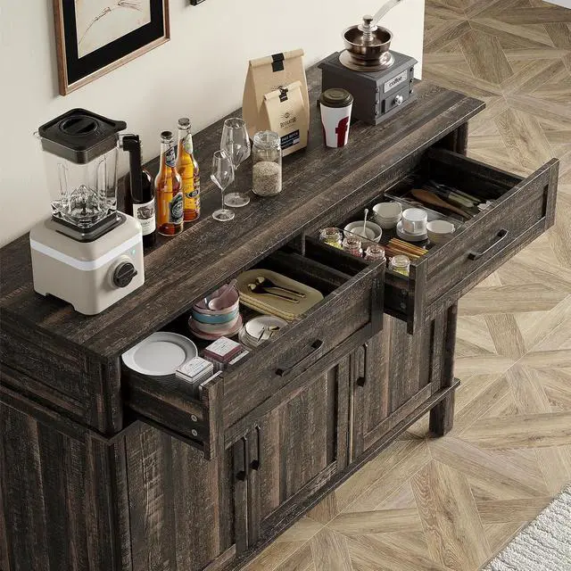 Alt view image 4 of 7 - 48 Inch Sideboard Buffet Cabinet with Storage, Rustic Brown