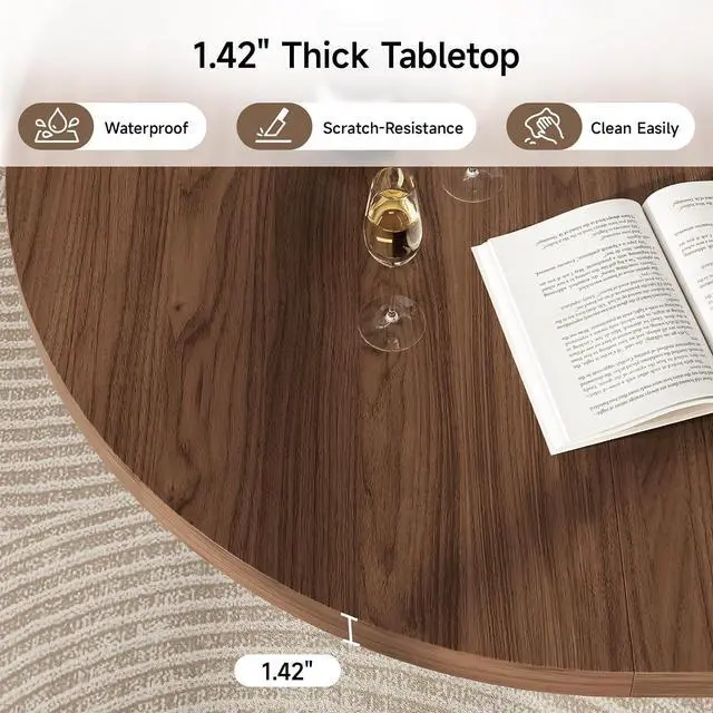 Alt view image 5 of 7 - 41 in-78 in Extendable Dining Table for 4-8 w/Storage, Walnut