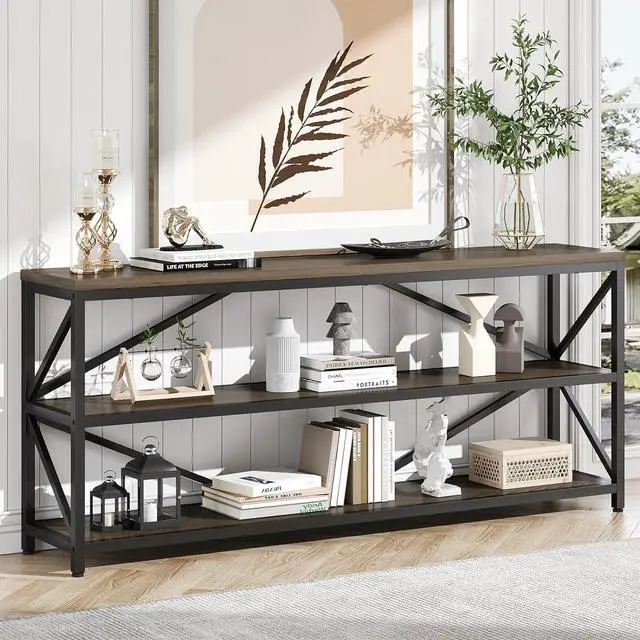 Main image of 70.8" Extra Long Console Table, Narrow Industrial Sofa Tables