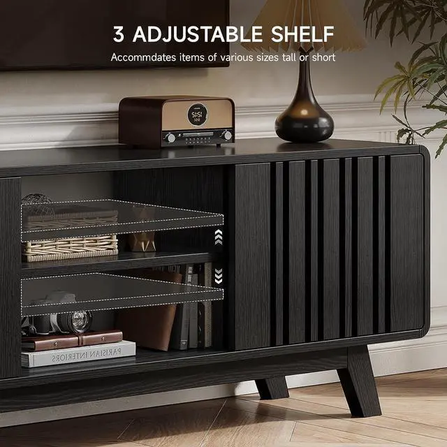 Alt view image 5 of 7 - 63" TV Stand, Mid-Century Modern Television Stand for 55/65/70 Inch TV