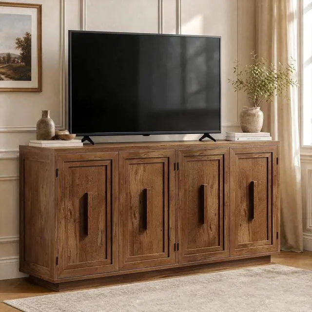 Alt view image 7 of 7 - 63" Sideboard Buffet Cabinet, Credenza Storage Cabinet with Doors