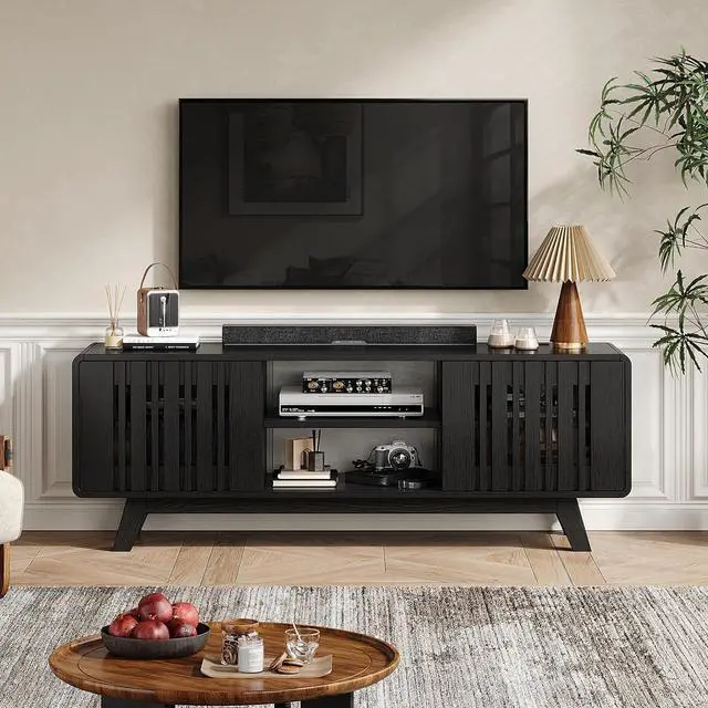 Alt view image 7 of 7 - 63" TV Stand, Mid-Century Modern Television Stand for 55/65/70 Inch TV