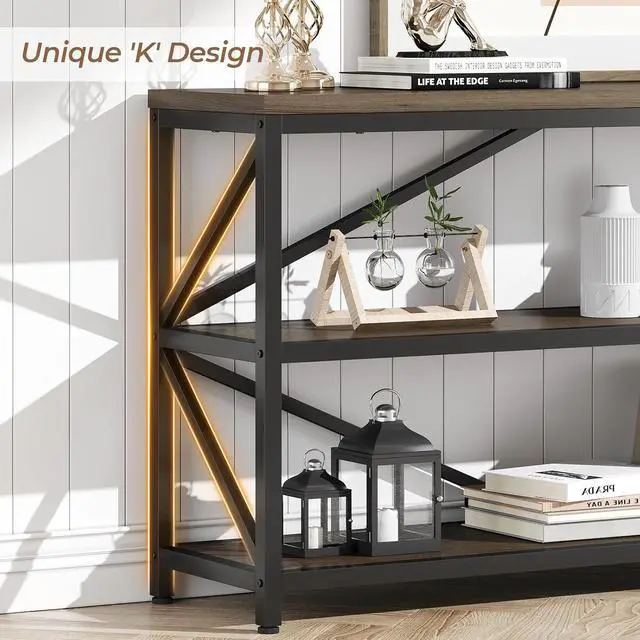 Alt view image 5 of 7 - 70.8" Extra Long Console Table, Narrow Industrial Sofa Tables