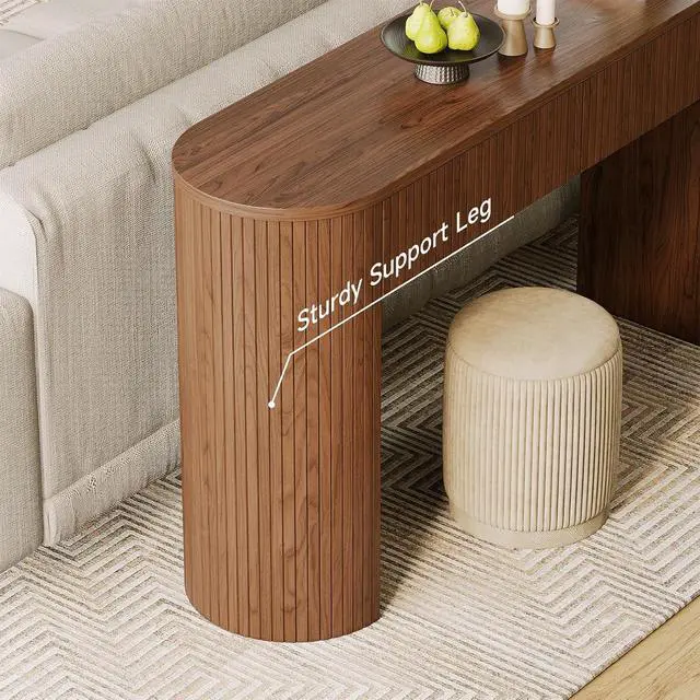 Alt view image 6 of 7 - 55 Inches Entryway Table with Storage, Console Tables, Walnut