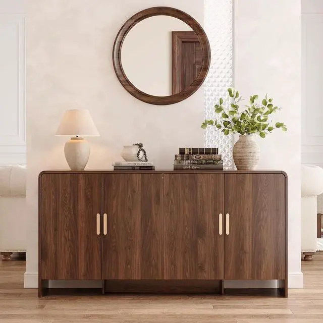 Alt view image 6 of 7 - 60 Inch Sideboard Buffet Cabinet, Walnut