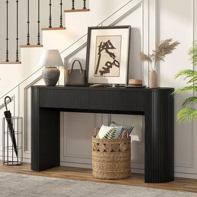Alt view image 6 of 7 - 55 Inches Entryway Table with Storage, Console Tables, Black