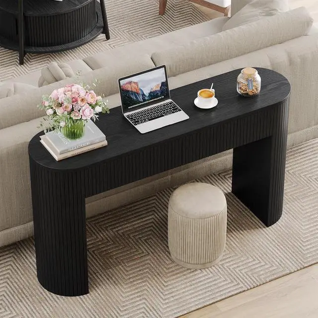 Alt view image 5 of 7 - 55 Inches Entryway Table with Storage, Console Tables, Black