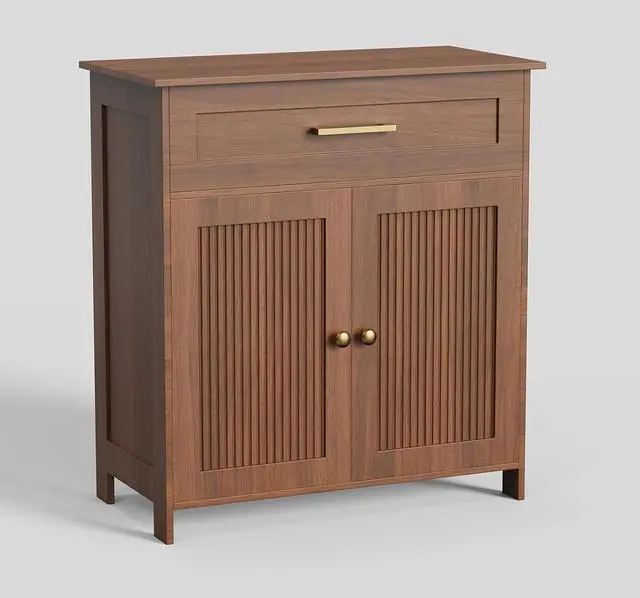 Main image of Fluted Buffet Cabinet with Drawer (Walnut)