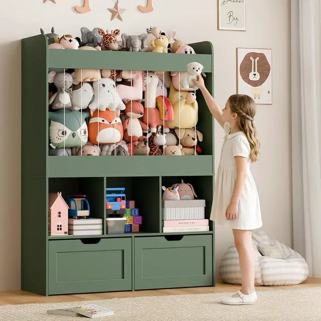 Alt view image 6 of 7 - 51.7" H Kids Toy Storage Organizer with 100L Stuffed Animal Zoo