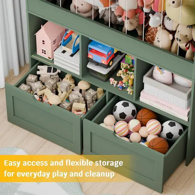 Alt view image 7 of 7 - 51.7" H Kids Toy Storage Organizer with 100L Stuffed Animal Zoo