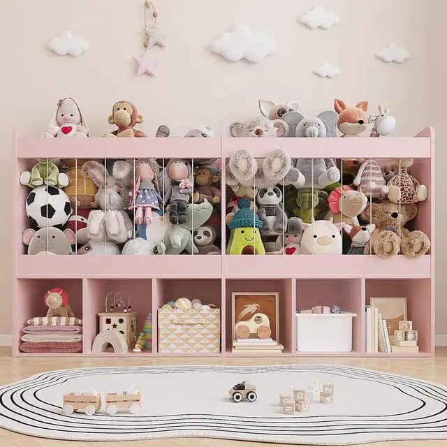 Main image of 63.6" W Kids Toy Storage Organizer with Stuffed Animal Storage
