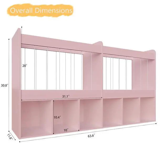 Alt view image 2 of 7 - 63.6" W Kids Toy Storage Organizer with Stuffed Animal Storage