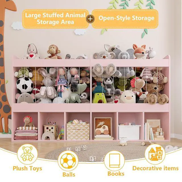 Alt view image 3 of 7 - 63.6" W Kids Toy Storage Organizer with Stuffed Animal Storage
